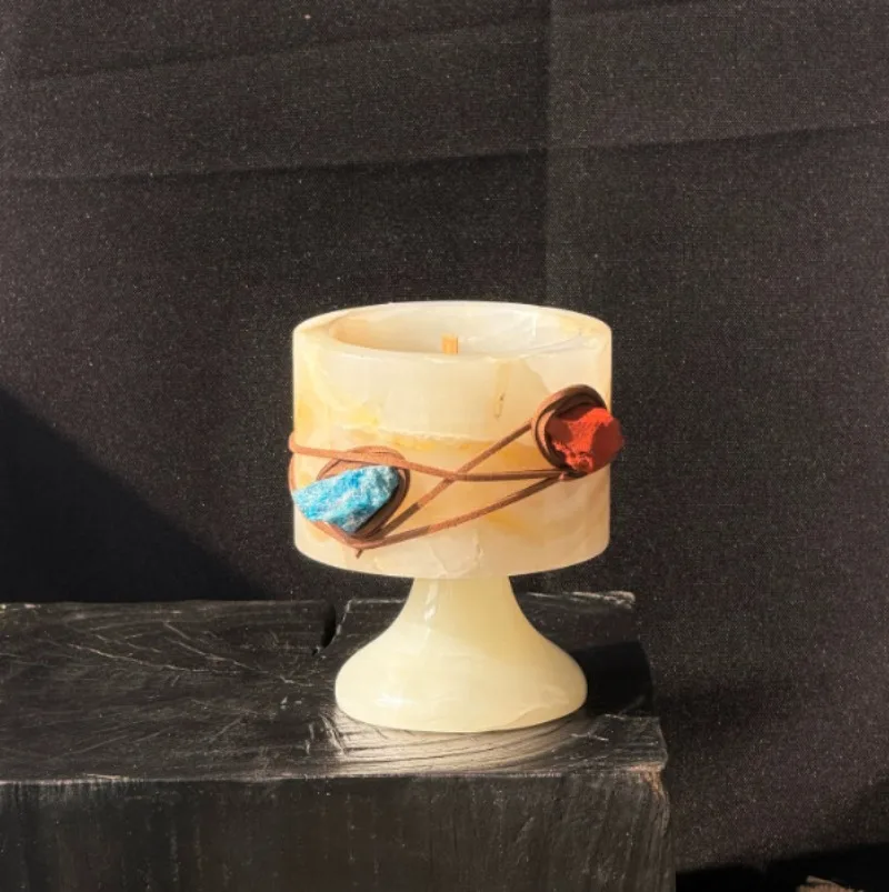 Nordic Amber Jade Candle Holde - Vintage Collectible Marbles review and price