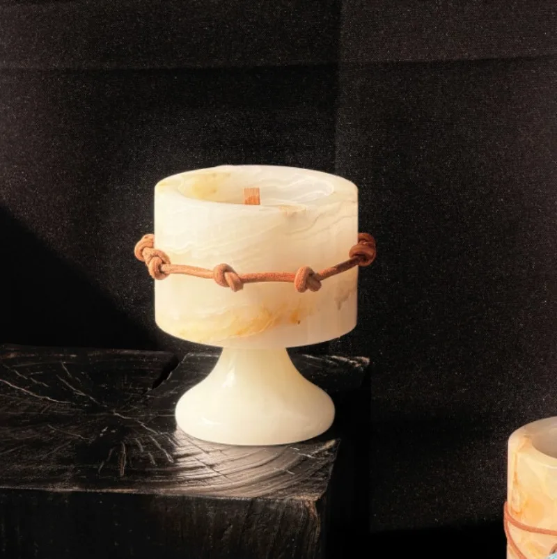 Nordic Amber Jade Candle Holde - Vintage Collectible Marbles review and price