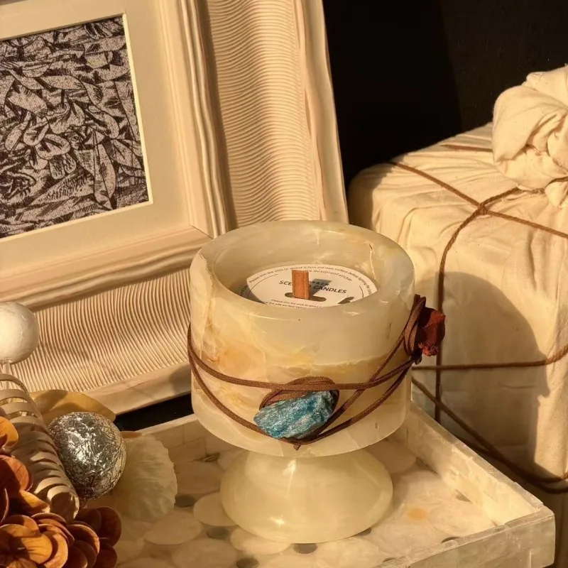 Nordic Amber Jade Candle Holde - Vintage Collectible Marbles review and price