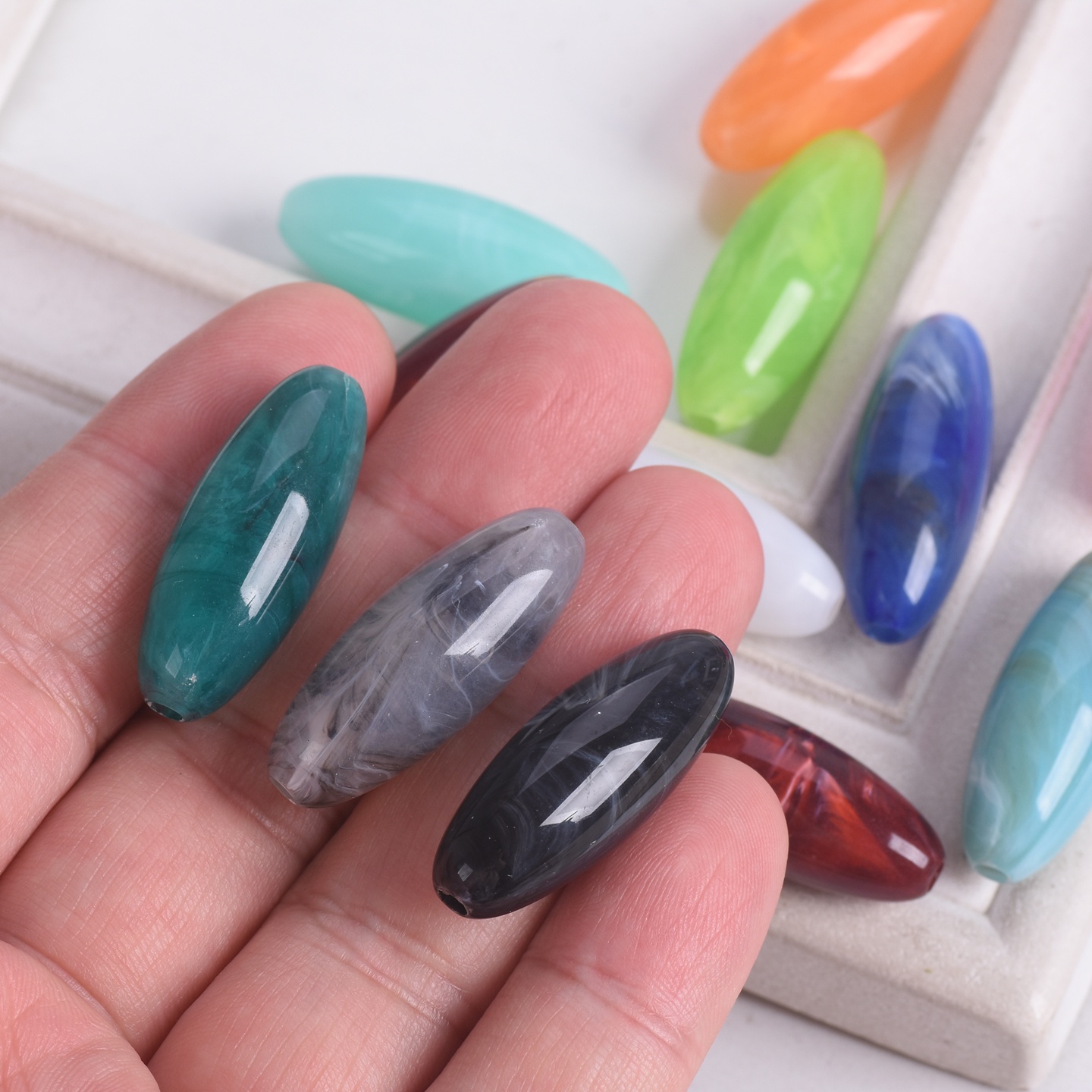 10pcs Rugby Oval Shape 31x12mm - Vintage Collectible Marbles review and price
