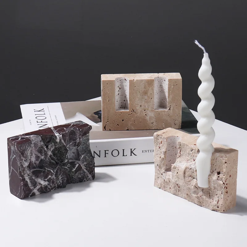 Natural Marble Stone Candle Ho - Vintage Collectible Marbles review and price