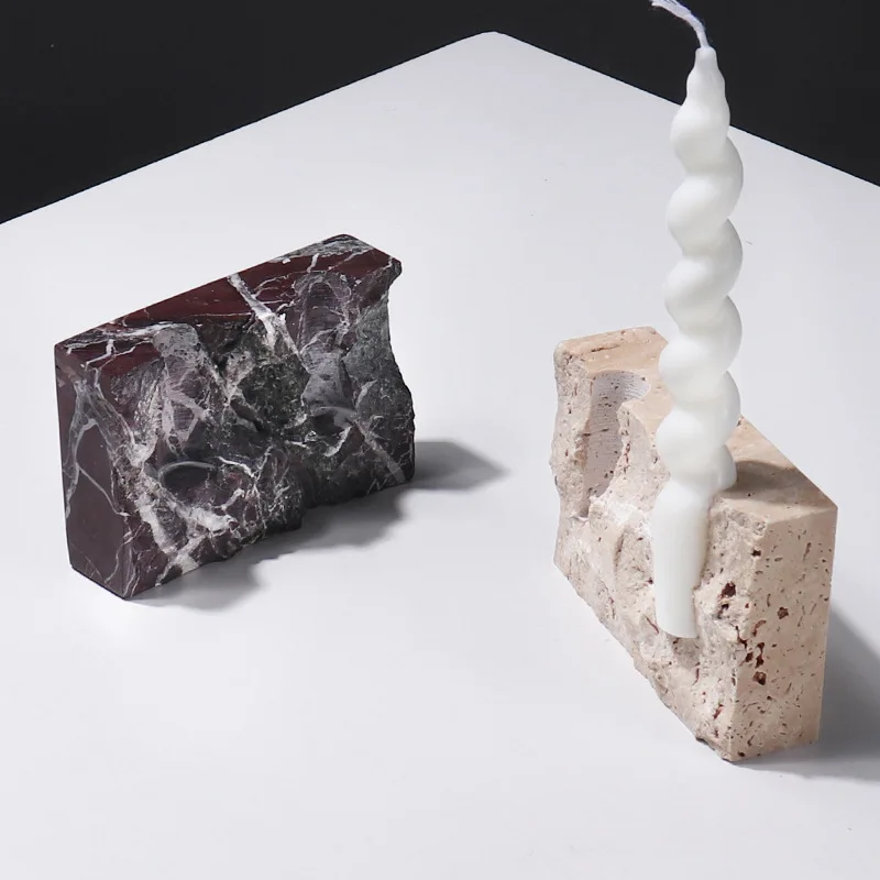 Natural Marble Stone Candle Ho - Vintage Collectible Marbles review and price