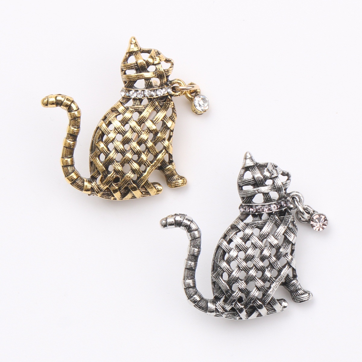 Ornate Woven Cat Brooch Collec - Collectible Vintage Brooches review and price