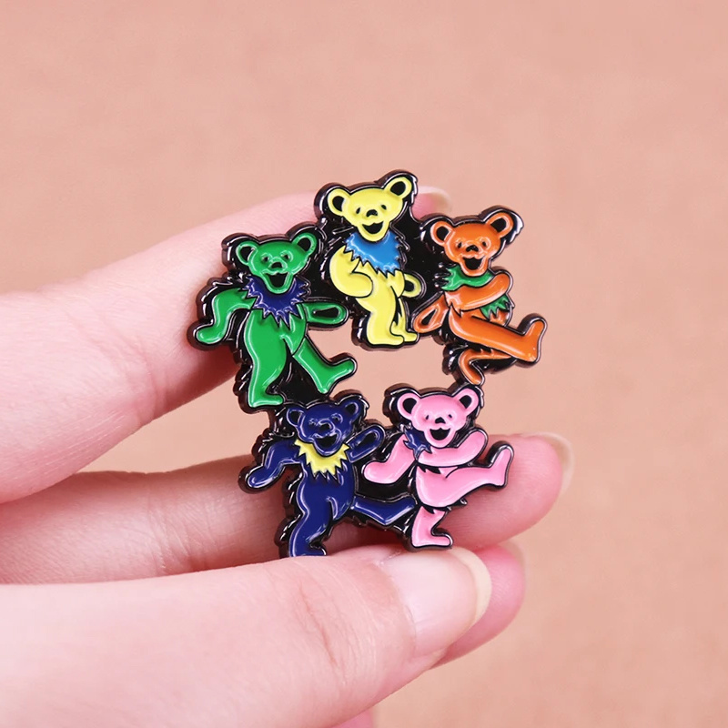 Dancing Bears Enamel Pin Rock  - Vintage Collectible Bears review and price