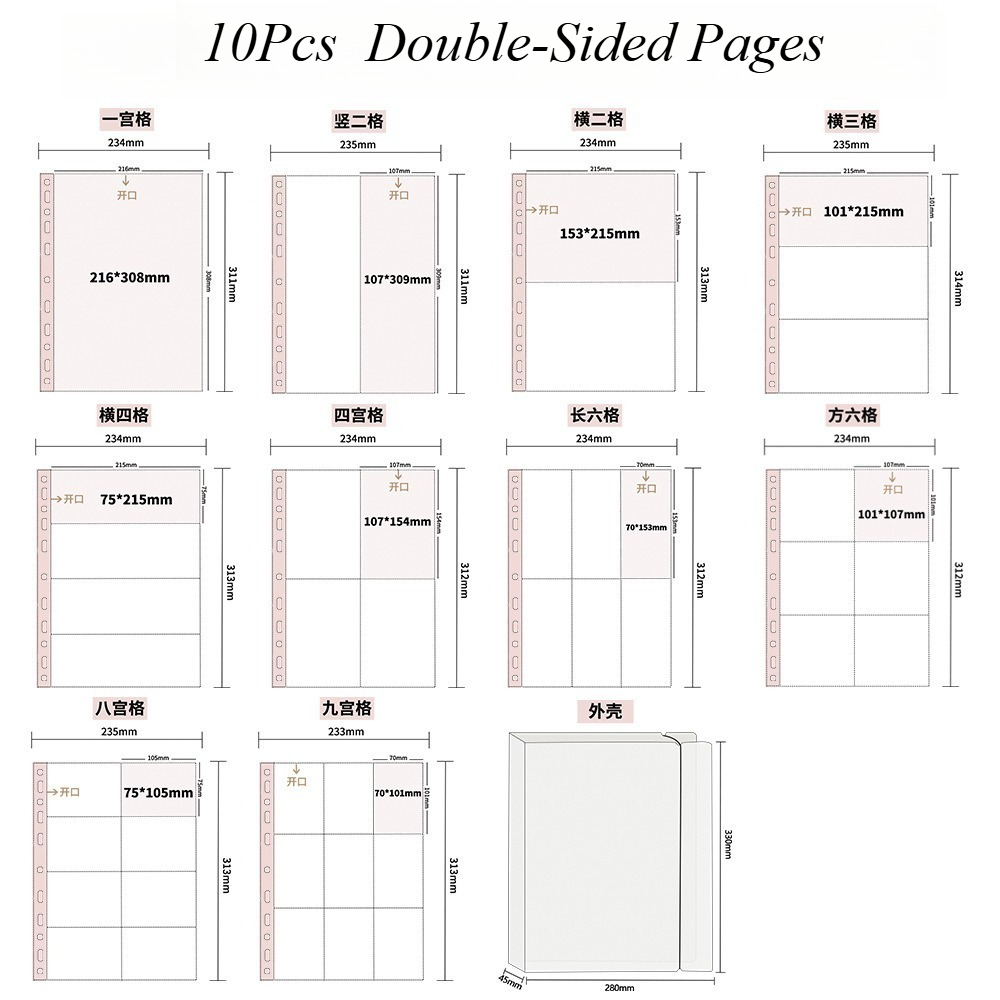 10Pcs A4 Double Sided Photo Sl - Polaroid Photo Album review and price