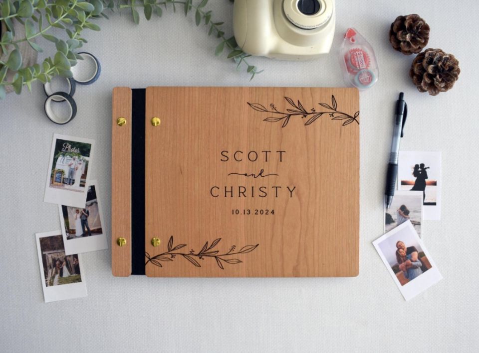 Wooden Wedding Guest Book Phot - Polaroid Photo Album review and price