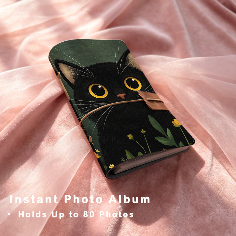 Cute Black Cat Printed 6-Ring  - Polaroid Photo Album review and price