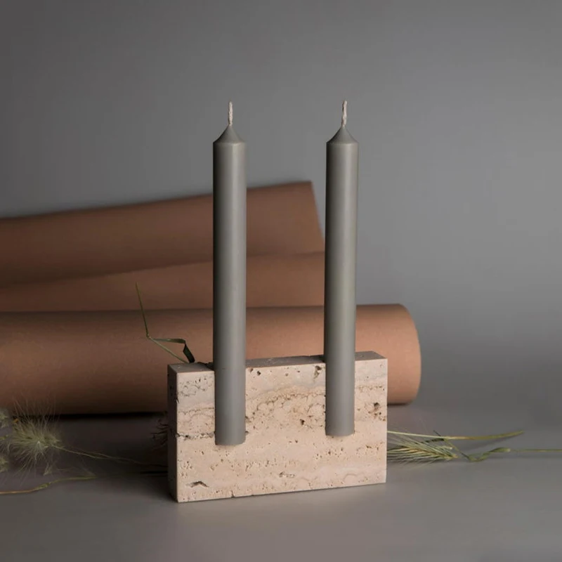 2 Holes Marble Taper Candle Ho - Vintage Collectible Marbles review and price