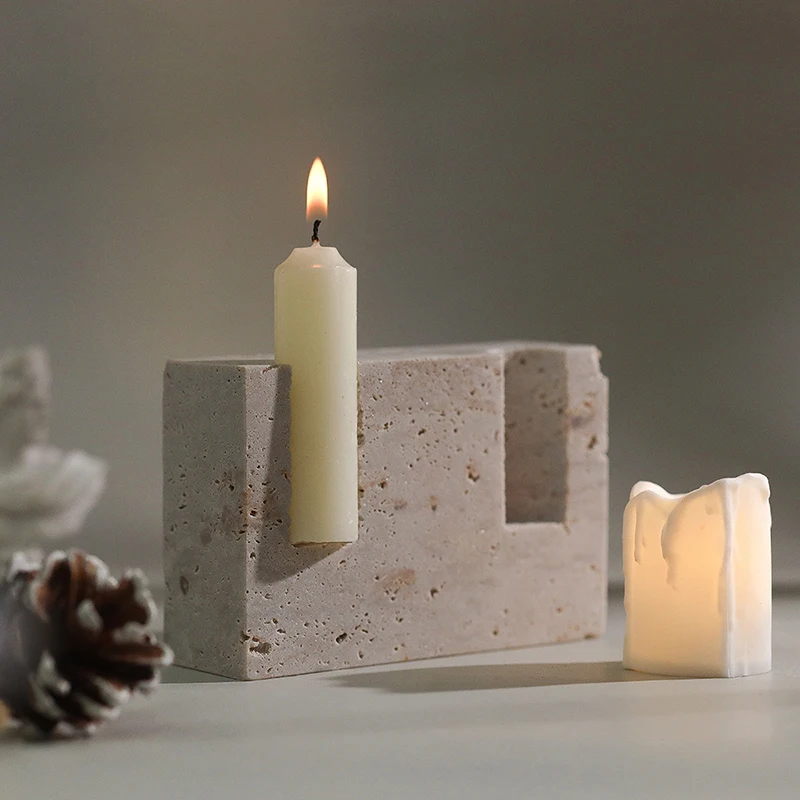 2 Holes Marble Taper Candle Ho - Vintage Collectible Marbles review and price