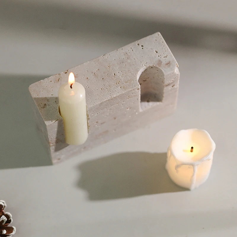 2 Holes Marble Taper Candle Ho - Vintage Collectible Marbles review and price